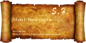 Stohl Henrietta névjegykártya