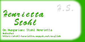 henrietta stohl business card